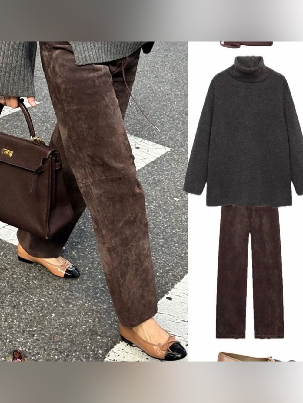 LOFT Brown Suede 100% Leather Skirt